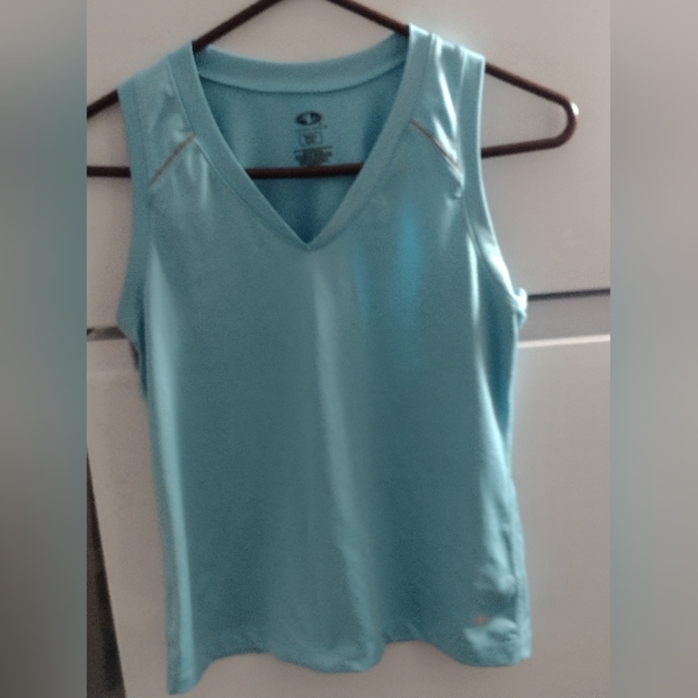 Athletic Works Blue Fitted Sleeveless Tank Top Size S.